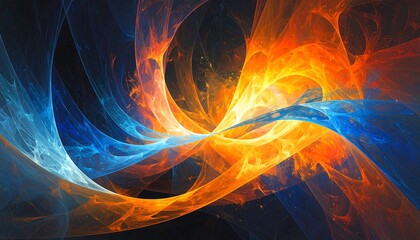 Abstract swirling fractal art with vibrant colors