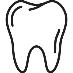 Tooth icon isolated on white background symbol of dental care, vector illustration of a healthy molar for dentist, oral hygiene and teeth whitening concept