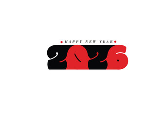 2026 Happy New Year Text Typography Design Element flyer, banner design.