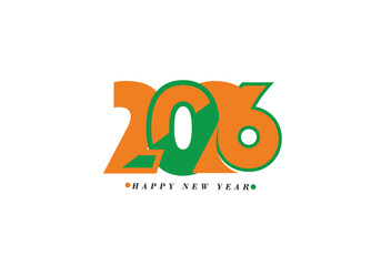 2026 Happy New Year Text Typography Design Element flyer, banner design.