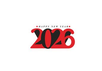 2026 Happy New Year Text Typography Design Element flyer, banner design.