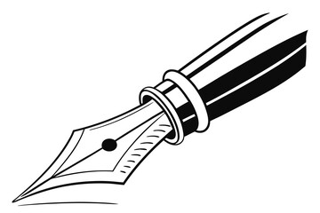 Naklejka premium Classic Fountain Pen Nib Writing Instrument.