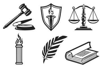 Collection of Legal and Justice Symbols.