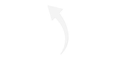 Curved Upward Glass Arrow PNG Transparent Background