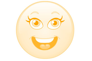 A cartoon egg with a happy face and big eyes isolated on transparent background