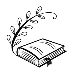 Stylized Book Icon With Small Curved Lines Above, Minimal Education Vector, Reading and Literature Illustration