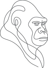 gorilla face line art