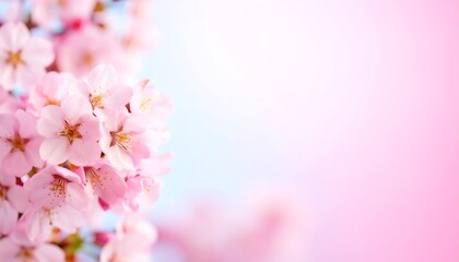 Delicate pink cherry blossoms in soft focus (2)