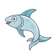 Fish Clipart Vector Illustration Isolated on White Background &ndash; Cute Cartoon Aquatic Animal Icon for Kids, Digital Design, Decoration