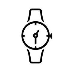 Vector black line icon for Watch
