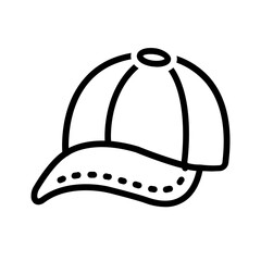 Vector black line icon for cap
