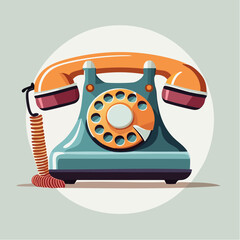Pixel Art Retro Rotary Phone Illustration