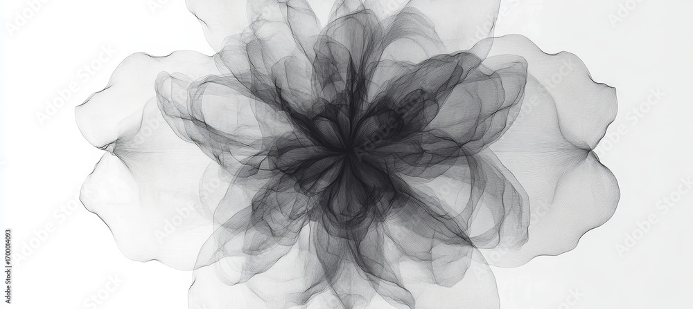 Poster elegant abstract floral background with soft petals and flowing lines in a smoky pattern design