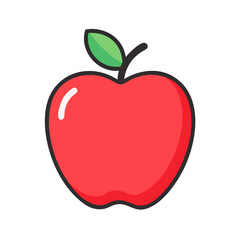Apple Clipart Vector Icon &ndash; Colorful Isolated Fruit Illustration for Digital Design and Creative Projects