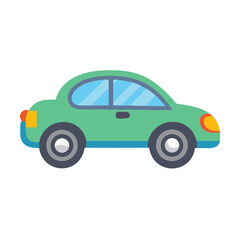 Car clip art vector icon illustration, modern automobile design, cartoon vehicle graphic, car isolated on white background, transportation concept.