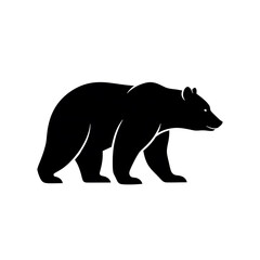Fototapeta premium A simple bear silhouette, in vector style with white isolated background.