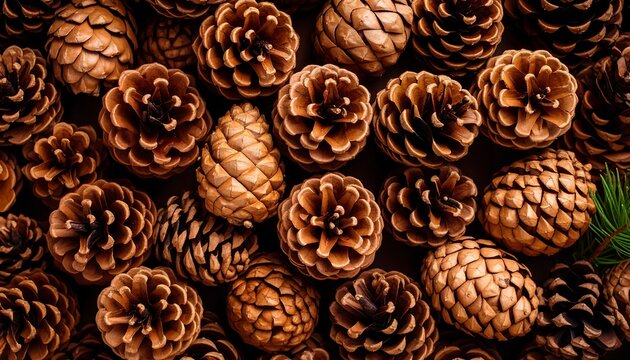 Close-up of many pinecones