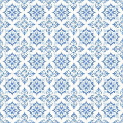 Blue and White Damask Fabric Print and Textile Design, this seamless vector print is perfect for fashion, upholstery, bedding, and various fabric-related products.