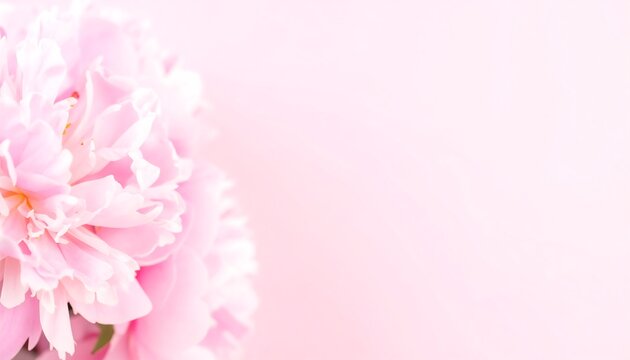 Delicate pink peony close-up on pastel background
