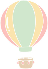Pastel Hot Air Balloon Illustration