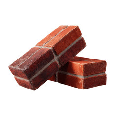 Two reddish-brown bricks stacked, showing mortar lines