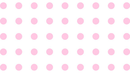 White seamless pattern with pink drops. Polka dot background. Cute wallpaper with circle.