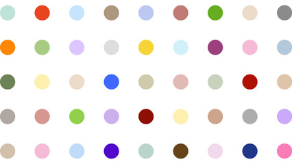 White seamless pattern with colorful drops. Polka dot background. Cute wallpaper with circle.