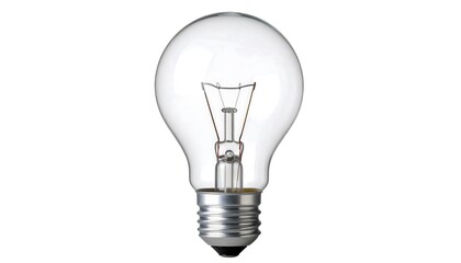 Clear lightbulb against white background