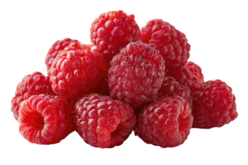 Close-up cluster of vibrant red raspberries