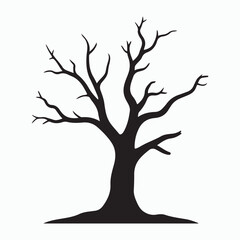 Obraz premium Clean dead tree shape flat silhouette