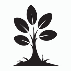 Bold sprouting tree black solid icon