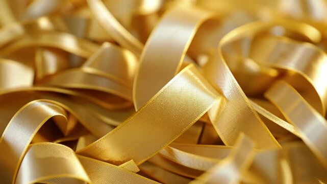 Decorative and shiny golden ribbon.