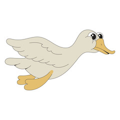 Cute Duck Mascot Character Cartoon Icon Illustration