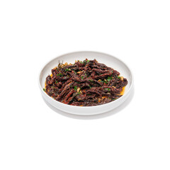 Dried tomato appetizer. Dried tomato appetizer. Dried tomato appetizer ready to serve on a white background.
