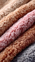 Soft and cozy textured blankets in warm hues displayed on a table for home decor inspiration in autumn light