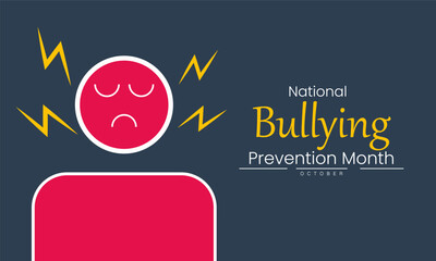 National Bullying Prevention Month Poster Banner and Background Abstract Design Template for Anti Bullying Awareness School Education Child Safety and Social Campaign for web.

