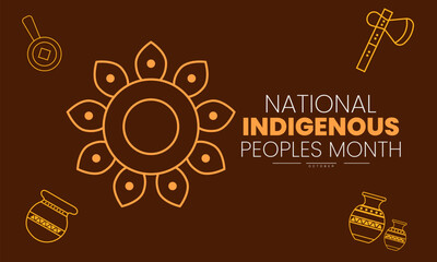 National Indigenous Peoples Month Poster Banner and Background Abstract Design Template for Cultural Heritage Awareness Education History Art and Community Celebration Campaign

