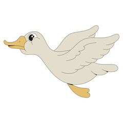 Duck Mascot Retro Character Cartoon Illustration
