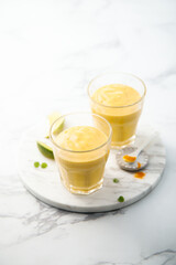 Healthy mango lassi with turmeric