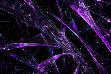 Abstract Glowing Purple Lines On Black Background