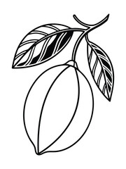 Minimal Lemon Fruit Illustration Oval Yellow Shape New