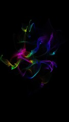 Colorful Abstract Smoke on Black Background