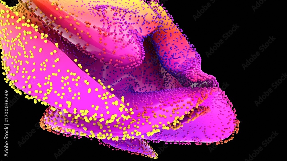 Poster abstract colorful 3d shape with dots