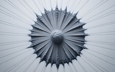 Obraz premium Abstract fractal sunburst pattern with radiating lines