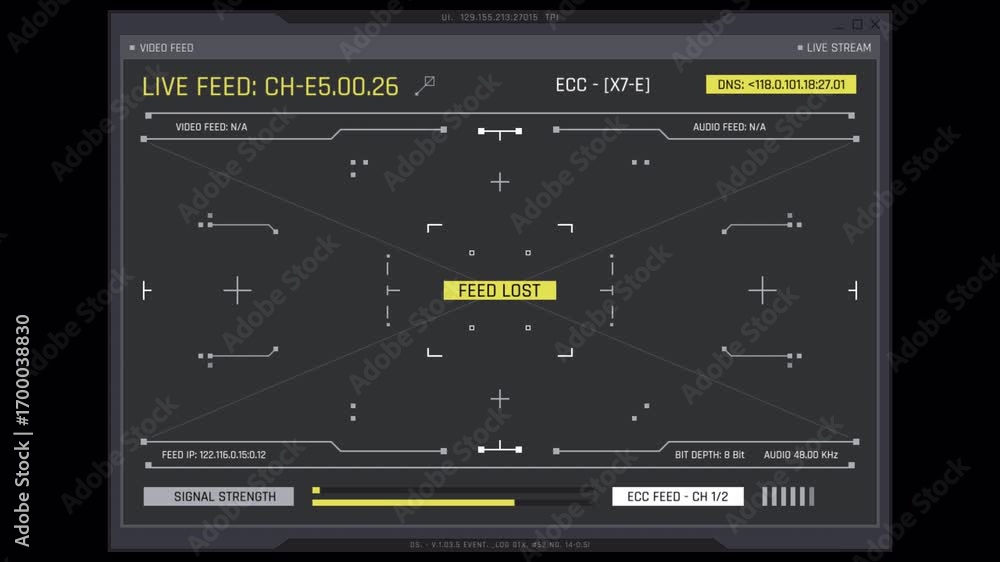 Aufkleber futuristic spy cam hud animation with a 