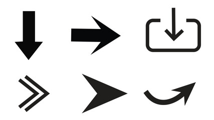 Collection of diverse navigation and direction arrow icons for user interface and web design applications