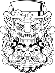 mythical leprechaun and money toad, illustration design