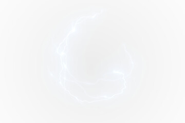 A blue lightning bolt encircled on a black background