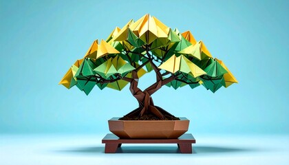 Origami Bonsai Tree Art.