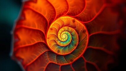 Fototapeta premium Fiery spiral within a leaf